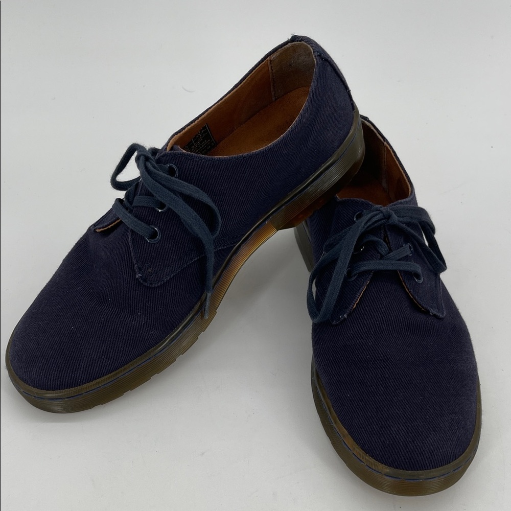 Dr. Martens Delray/Giselle Twill Canvas Unisex Blue Derby Shoes Men 8/Women 9